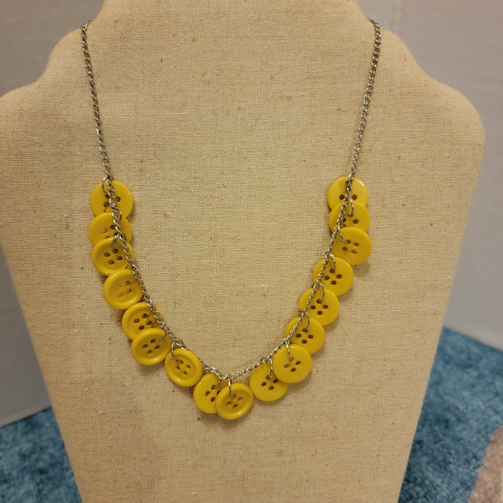 Yellow Button Necklace